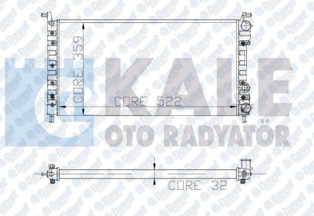 KALE 0126222AL Su Radyatoru Fiat Palio 1.2/1.4 - Weekend 96> (2 Sira Al+Pl) (Aliminyum)